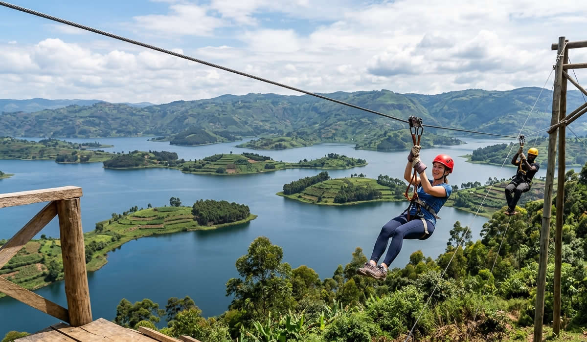 Ziplining in Uganda